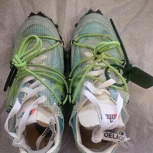 Off-White Kids Sneakers ith Green and White